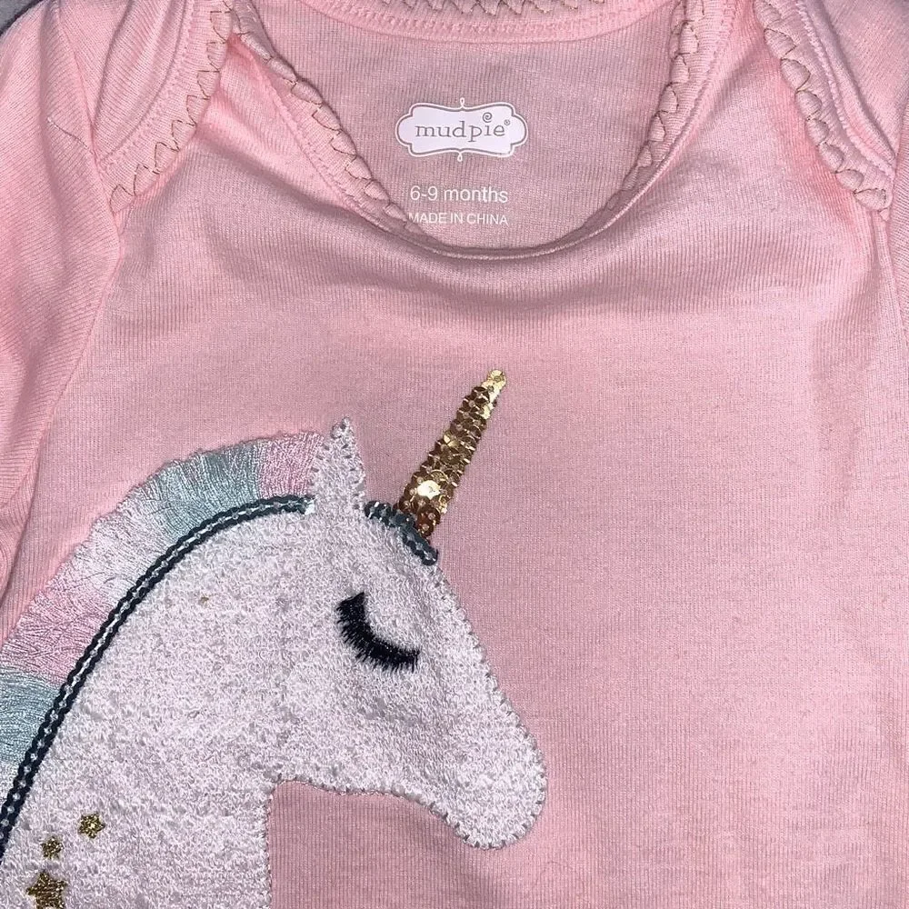 Mud pie unicorn pajama set